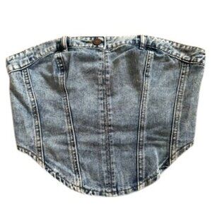 Sincerely Jules Denim Crop Top Corset, NWT, Large